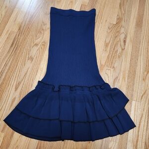 Jonathan Simkhai Ruffle Midi Knit size Navy size small